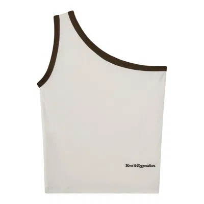 Rest&recreation One Shoulder Sleeveless Top In Neutral