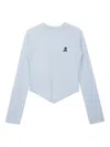 Rest&recreation Point-hem Long-sleeve Top In Blue