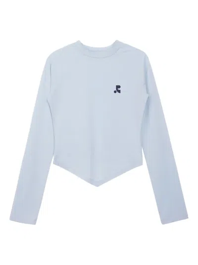 Rest&recreation Point-hem Long-sleeve Top In Blue