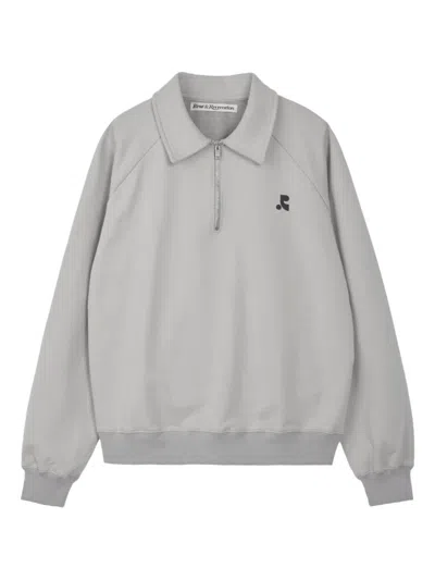 Rest&recreation Polo-collar Sweatshirt In Gray