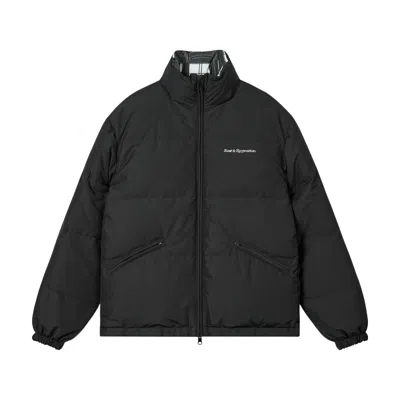 Rest&recreation Reversible Check Down Jacket In Black