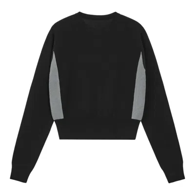 Rest&recreation Round Neck Knit Zip-up Cardigan In Black