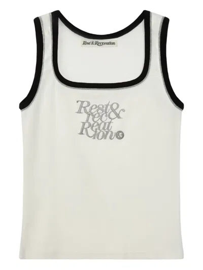Rest&recreation Square-neck Ribbed Top In Multi