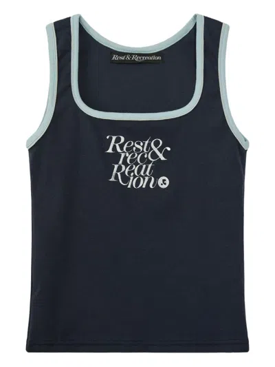 Rest&recreation Square-neck Sleeveless Top In Blue