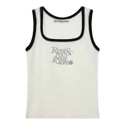 Rest&recreation Square Neck Sleeveless Top In White