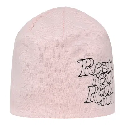 Rest&recreation Stitch Logo Beanie In Pink