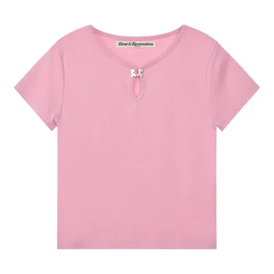 Rest&recreation U-neck Logo Clip Top In Pink