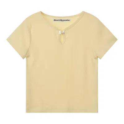 Rest&recreation U-neck Logo Clip Top In Yellow