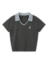 Rest&recreation V-neck Collar Top In Gray