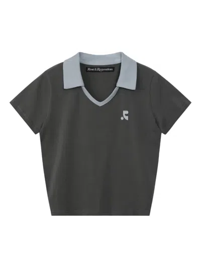 Rest&recreation V-neck Collar Top In Gray
