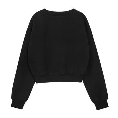 Rest&recreation V-neck Cropped Sweatshirt In Black