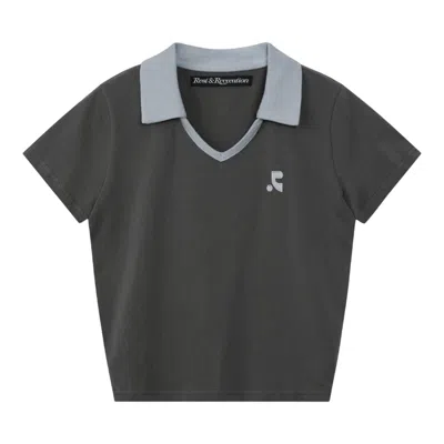 Rest&recreation V-neck Collar Top In Black
