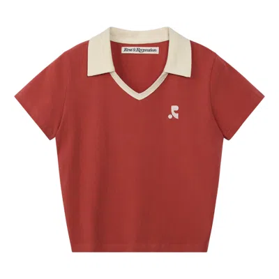 Rest&recreation V-neck Collar Top In Red
