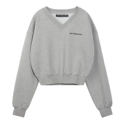 Rest&recreation V-neck Cropped Sweatshirt In Multi