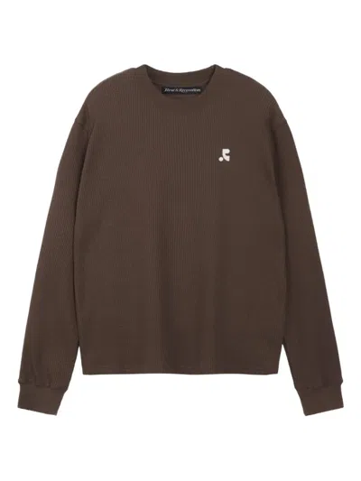 Rest&recreation Waffle Crew-neck Sweatshirt In Brown