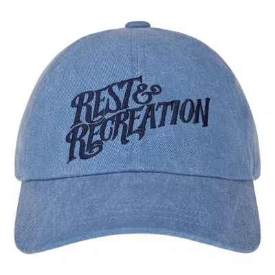 Rest&recreation Wave Logo Washing Ball Cap In Blue