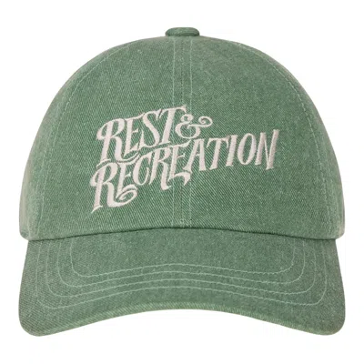 Rest&recreation Wave Logo Washing Ball Cap In Green