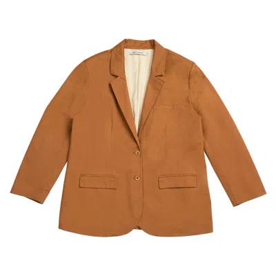 Rest & Relax Women's Brown Oversized Organic Cotton Blazer - Camel