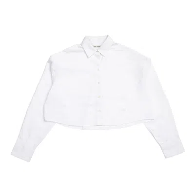 Rest & Relax Women's Organic Cotton Essential Cropped White Shirt