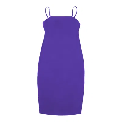 Rest & Relax Women's Pink / Purple Stretch Midi Dress With Removable Straps - Purple In Pink/purple