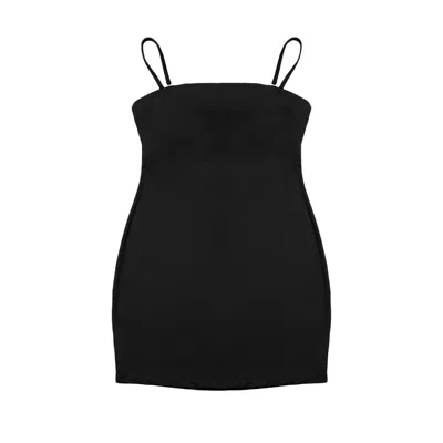 Rest & Relax Women's Stretch Mini Dress With Removable Straps - Black