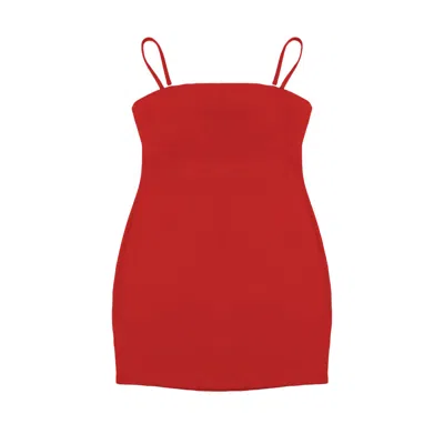 Rest & Relax Women's Stretch Mini Dress With Removable Straps - Red