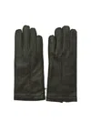 Restelli Wrist Length Soft Texture Stitch Detail Gloves In Black