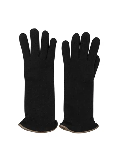 Restelli "305" Cashmere Gloves In Black