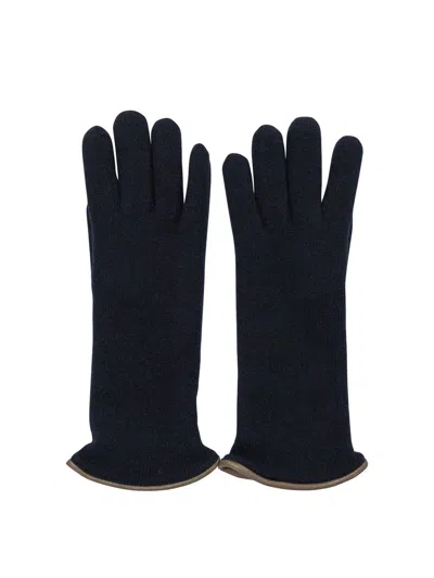 Restelli "305" Cashmere Gloves In Blue