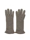 Restelli Cashmere Gloves With Knit Texture And Long Length In Gray
