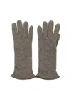 Restelli Cashmere Gloves With Knit Texture And Long Length In Gray
