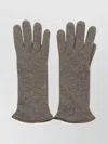 Restelli Cashmere Gloves With Knit Texture And Long Length In Gray