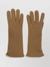 Restelli Cashmere Gloves With Knitted Design And Long Length In Brown