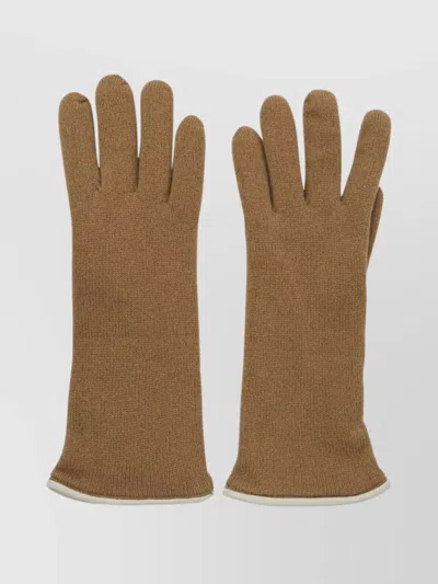 RESTELLI CASHMERE GLOVES WITH KNITTED DESIGN AND LONG LENGTH