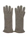 Restelli Cashmere Gloves With Knit Texture And Long Length In Neutral