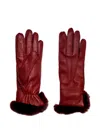 Restelli Fur-trimmed Leather Gloves In Brown