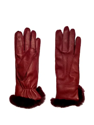 RESTELLI FUR-TRIMMED LEATHER GLOVES