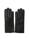 Restelli Wrist Length Soft Texture Stitch Detail Gloves In Black