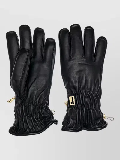Restelli Leather Gloves In Black