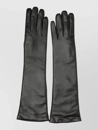 Restelli Leather Gloves In Black