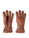 Restelli Leather Gloves In Brown