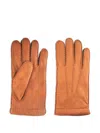 Restelli Leather Stitched Gloves In Brown