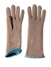 Restelli Leather-trimmed Cashmere Gloves In Neutral