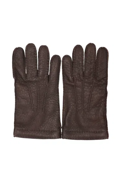 Restelli Men's Premium Touchscreen Gloves - Fw24 In Brown