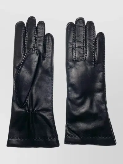Restelli Nappa Cashmere Fitted Long Gloves Stitch Detailing