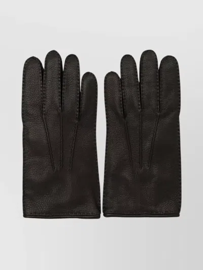 RESTELLI PREMIUM LEATHER GLOVES FEATURING BUTTON DETAIL