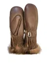 Restelli Water-repellent Nappa Leather Mitten Accessories In Brown