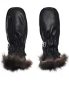Restelli Water-repellent Nappa Leather Mitten Accessories In Black