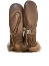 Restelli Water-repellent Nappa Leather Mitten Accessories In Brown