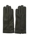 Restelli Wrist Length Soft Texture Stitch Detail Gloves In Black
